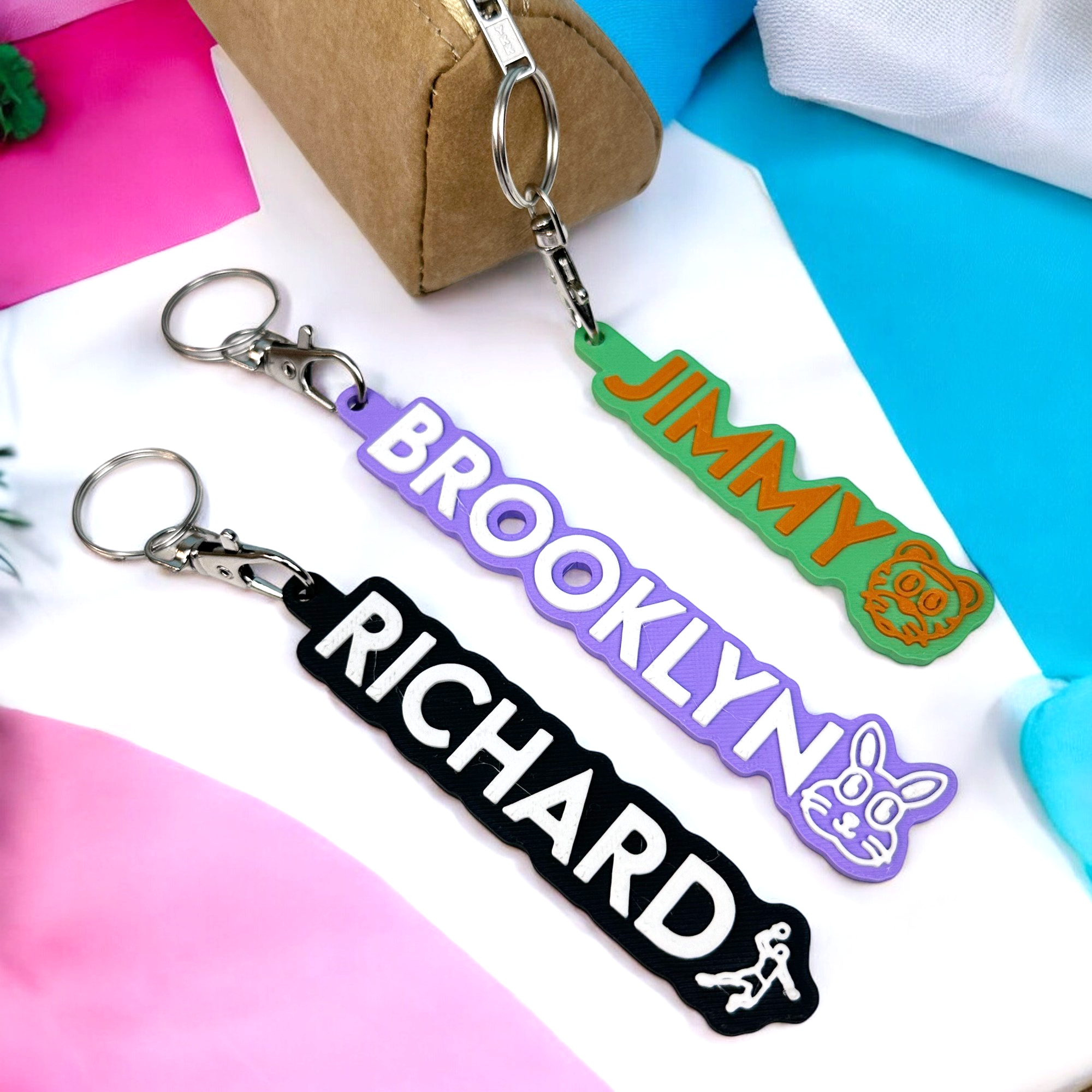 Personalised Name + Icon Keyring