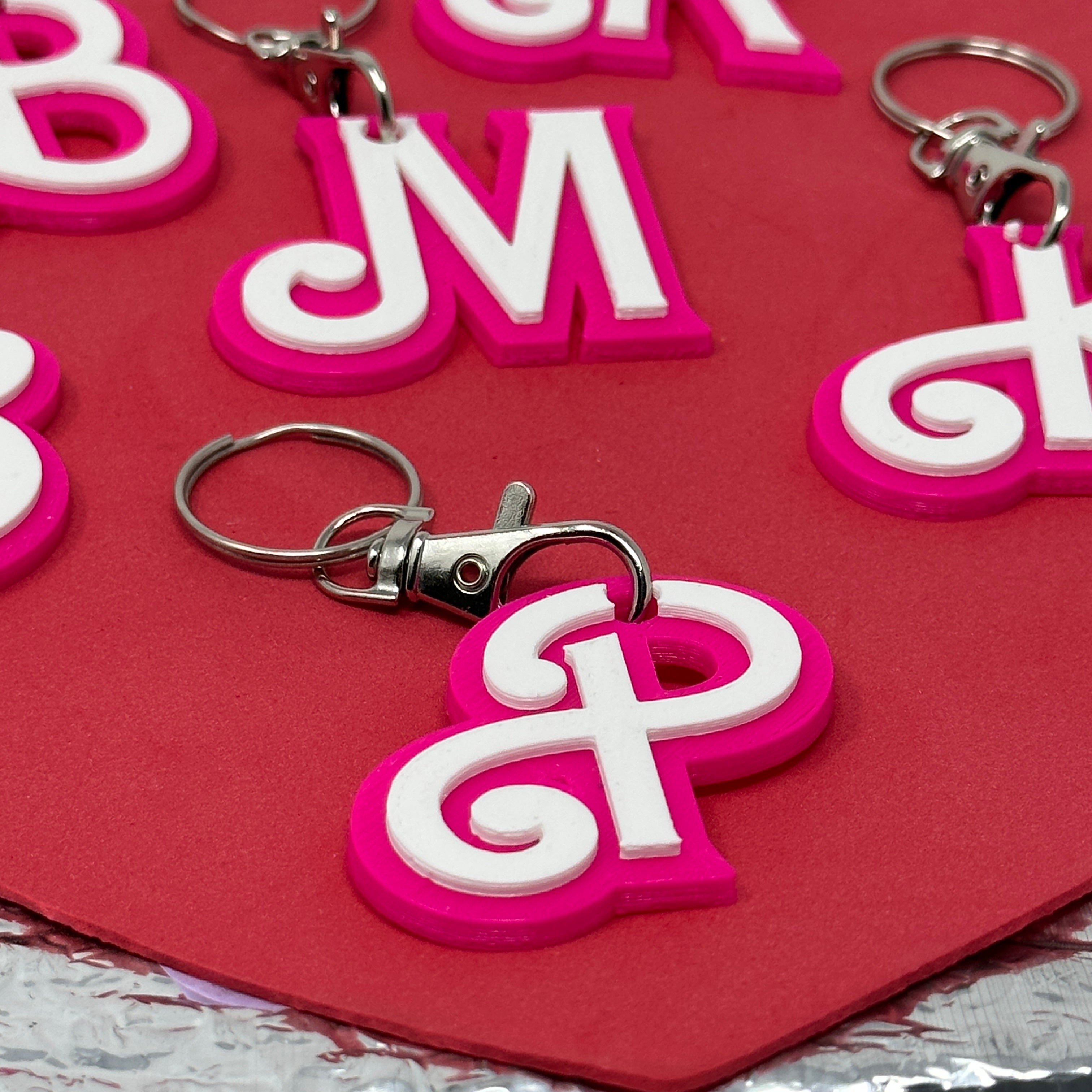 Eco Friendly Barbie Personalised Initial Keyrings