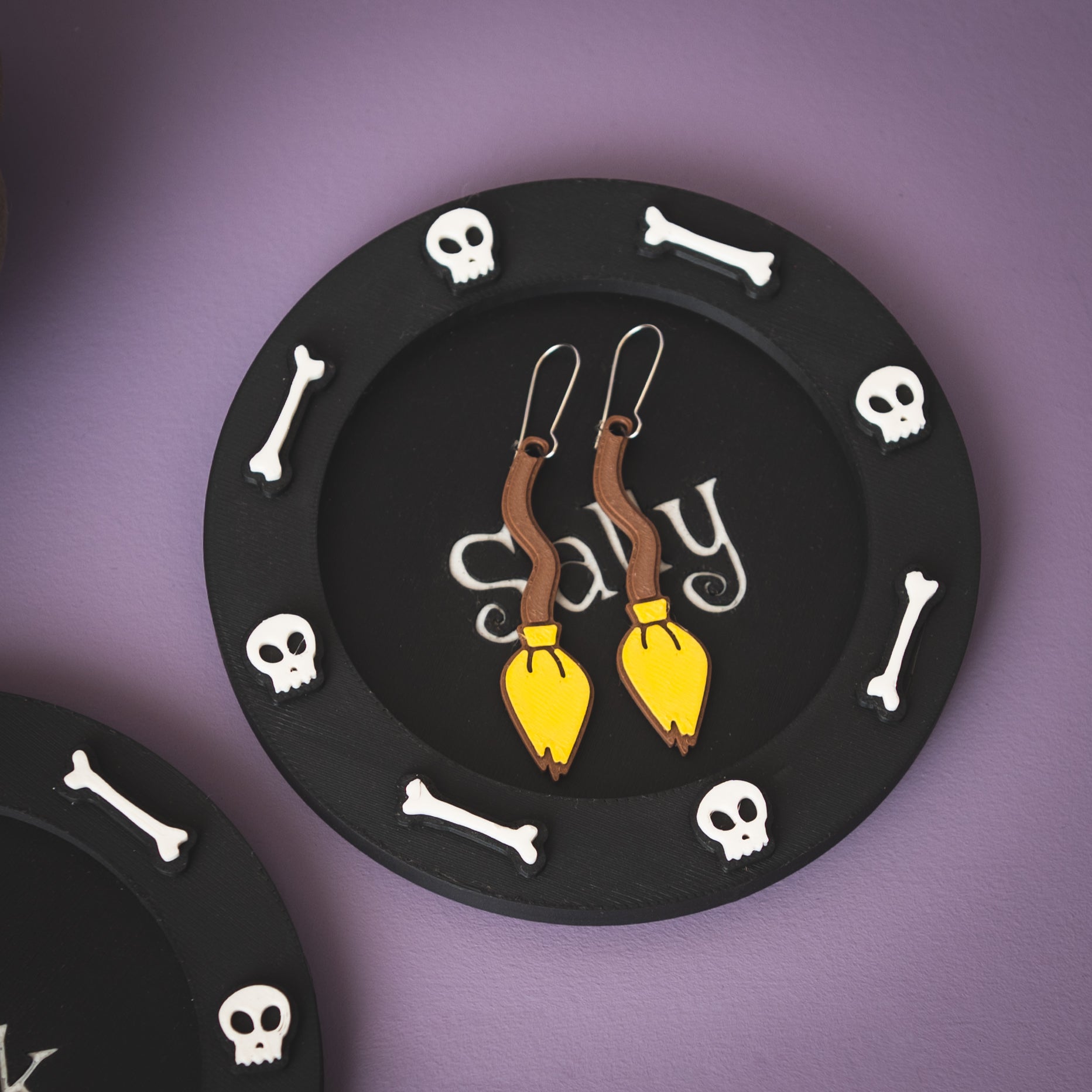 Halloween Gothic Alternative Fashion Broomstick Earrings