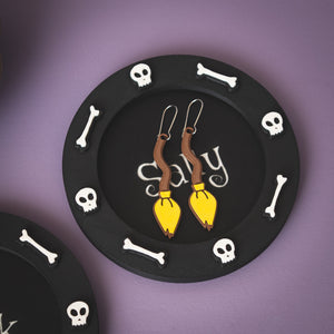 Halloween Gothic Alternative Fashion Broomstick Earrings