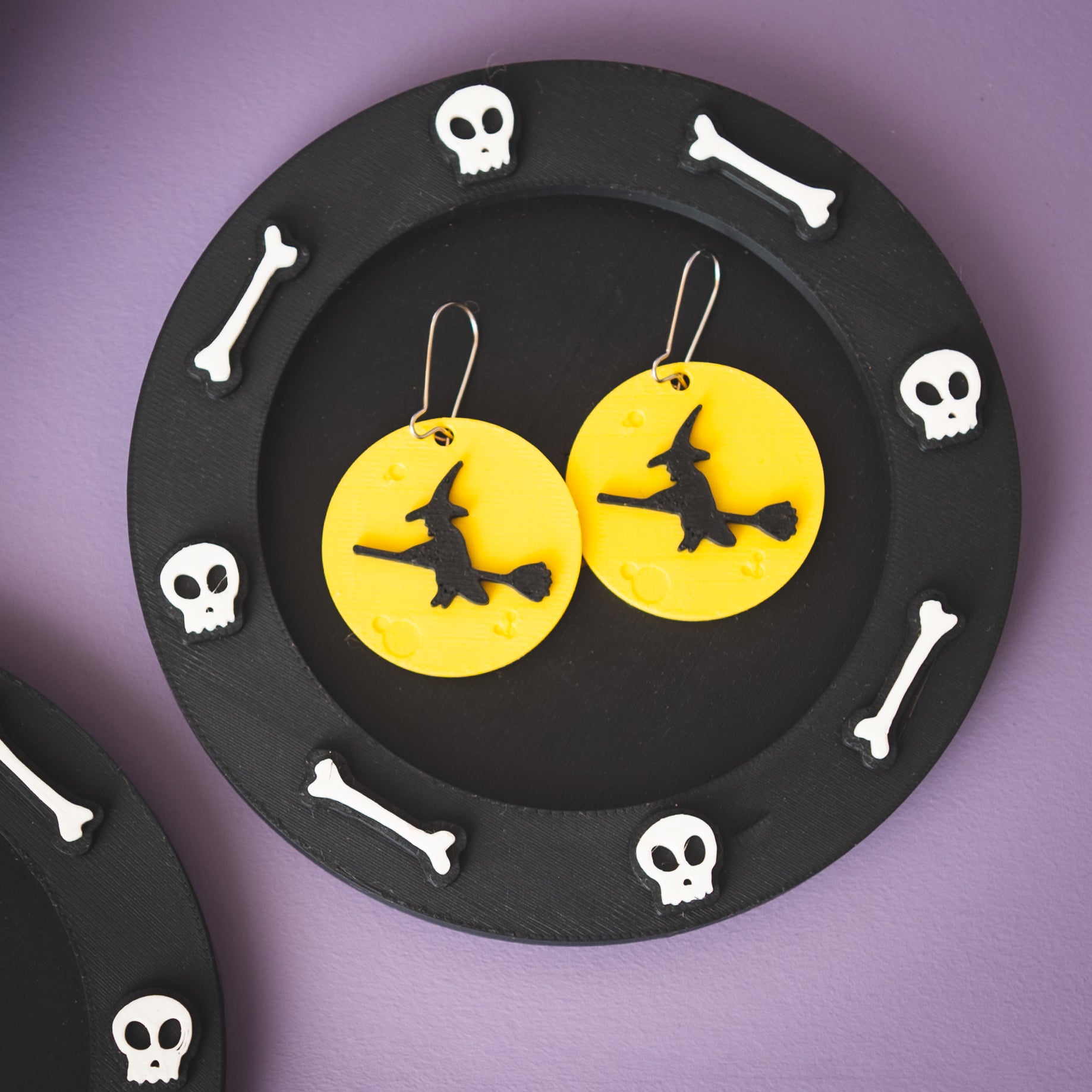 Halloween Gothic Alternative Fashion Flying Witch Earrings