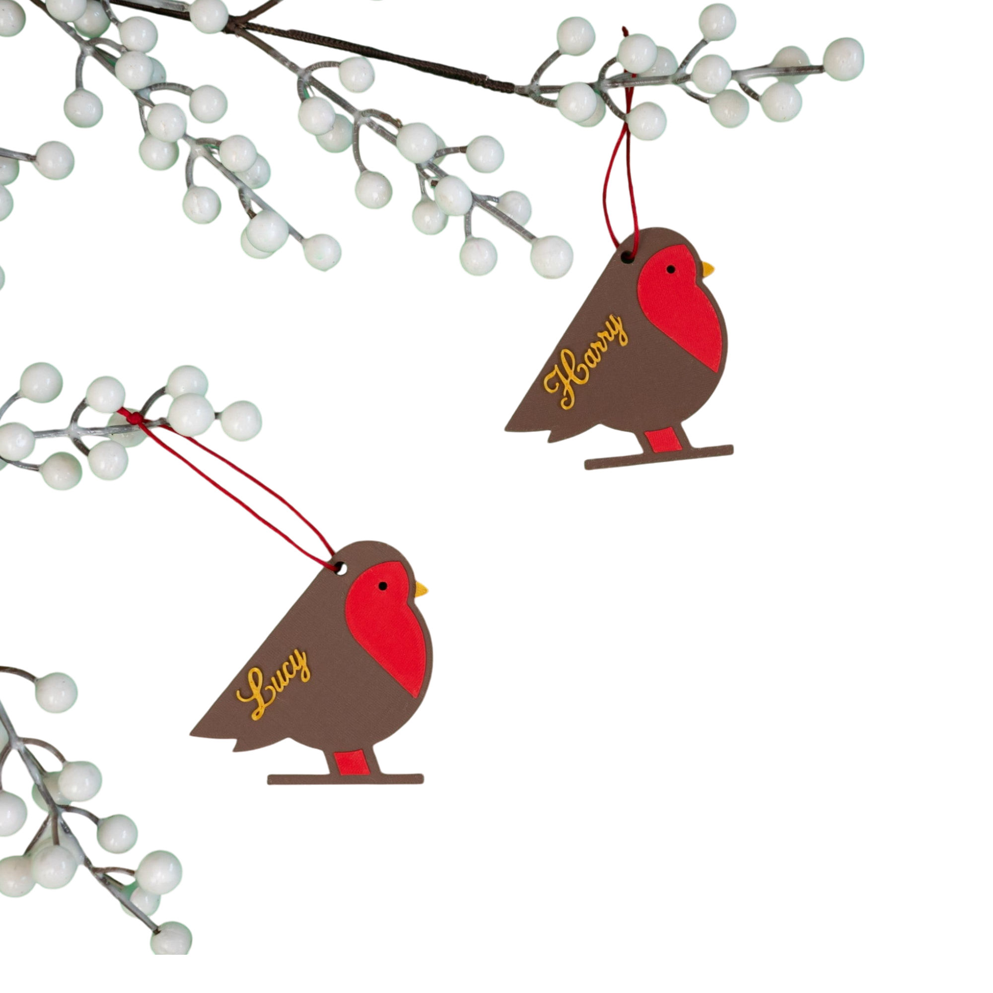 Personalised Christmas Robin Decoration