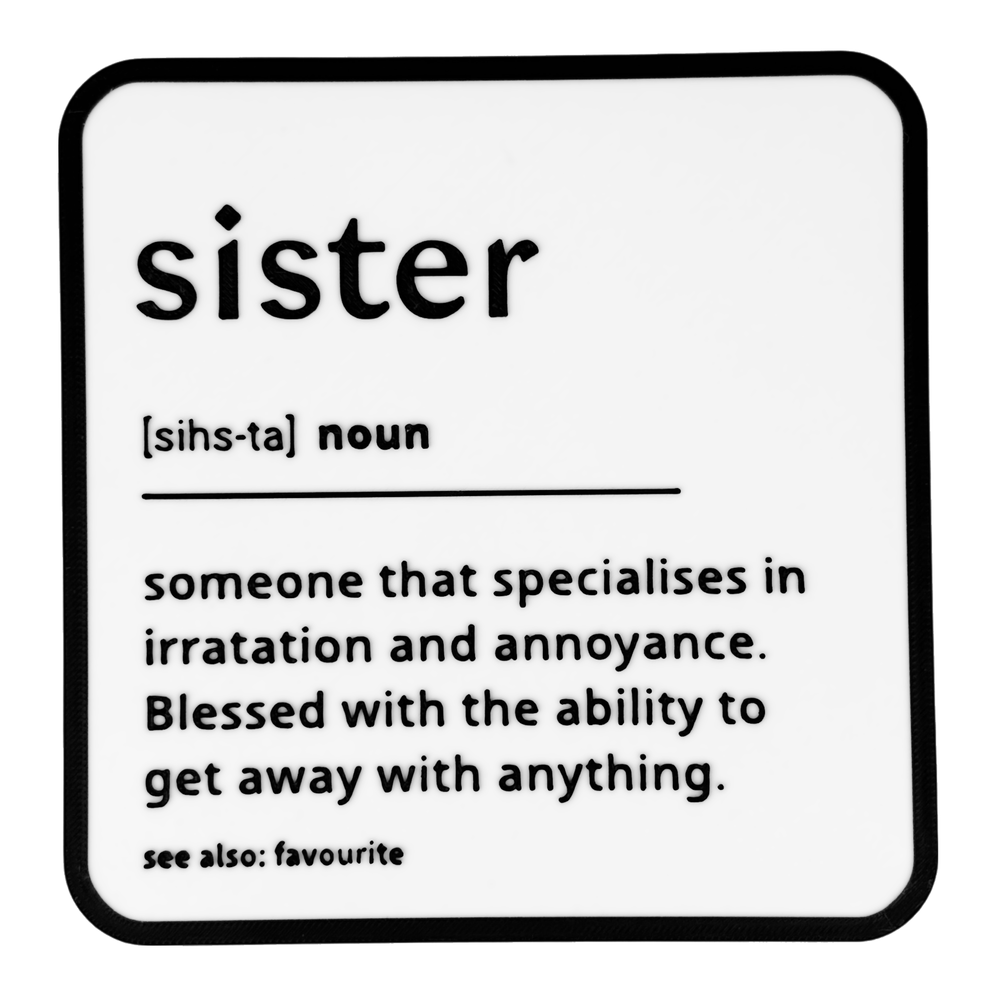 Sister Dictionary Wall Sign