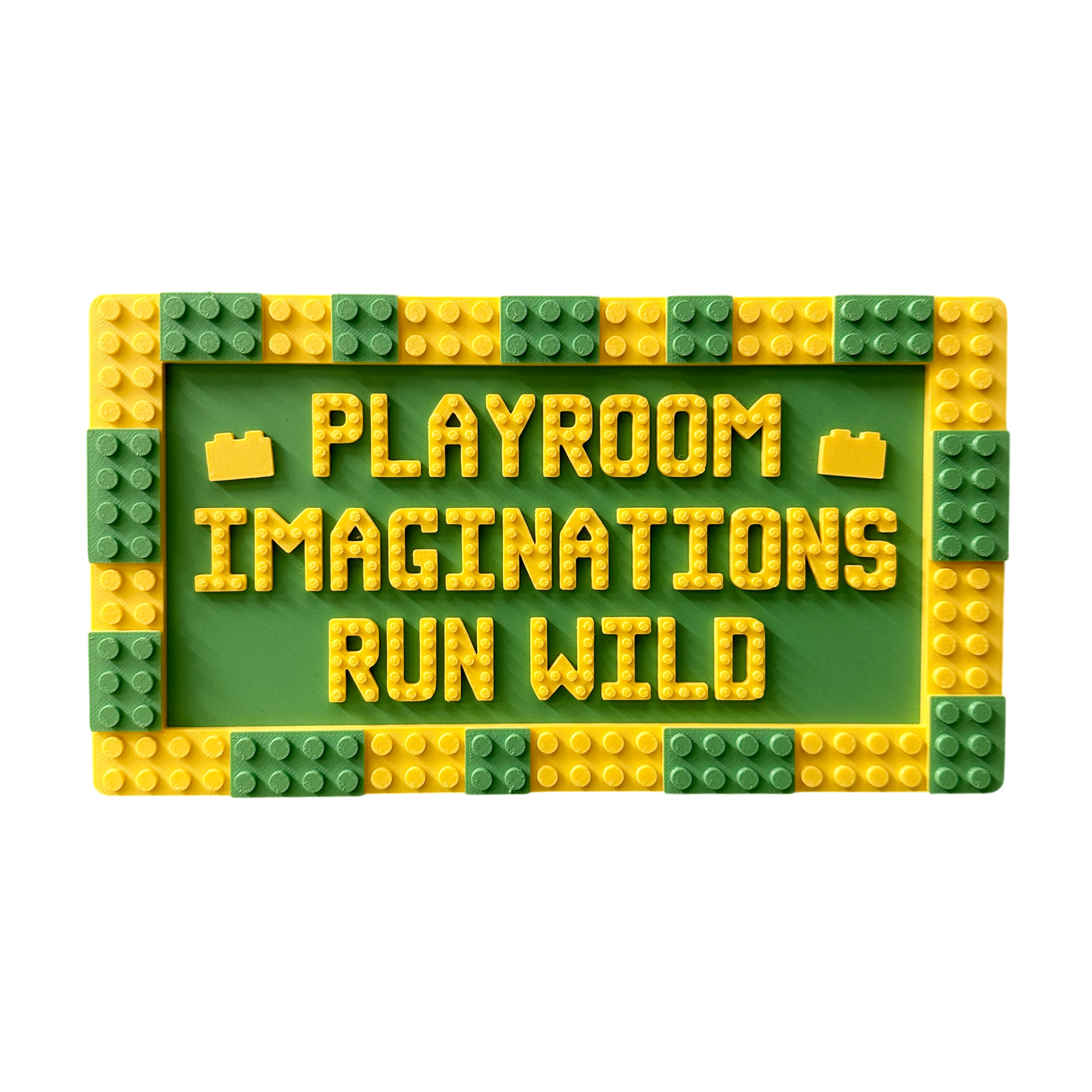 'Playroom Imagination' Brick Compatible Wall Sign