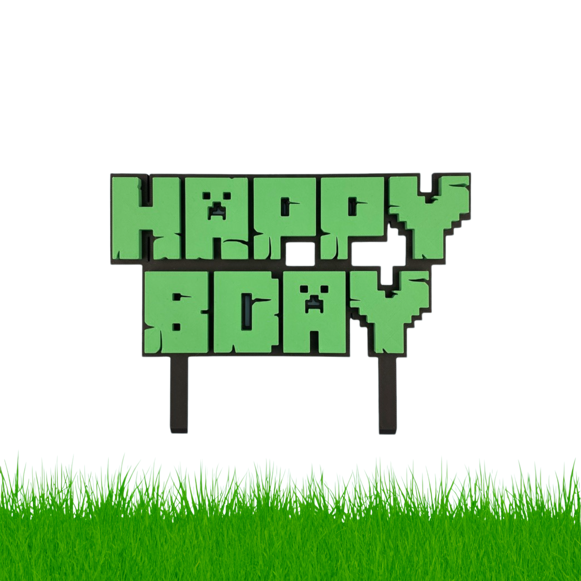 Block Mining Happy Birthday Cake Topper