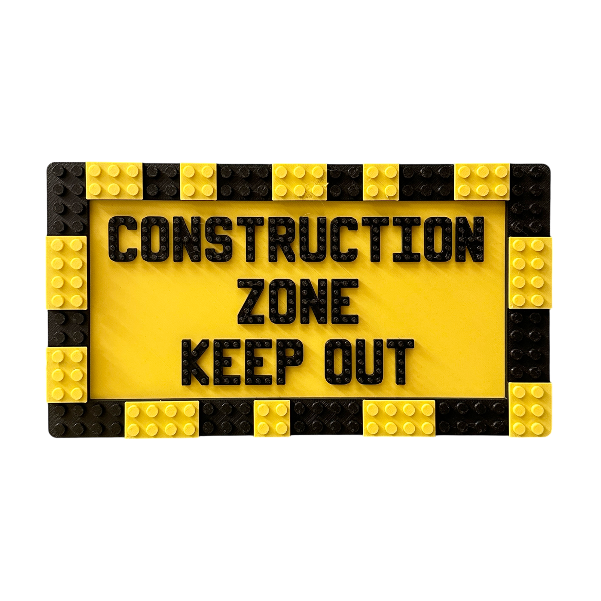 Construction Zone Keep Out! - Brick Compatible Door Sign