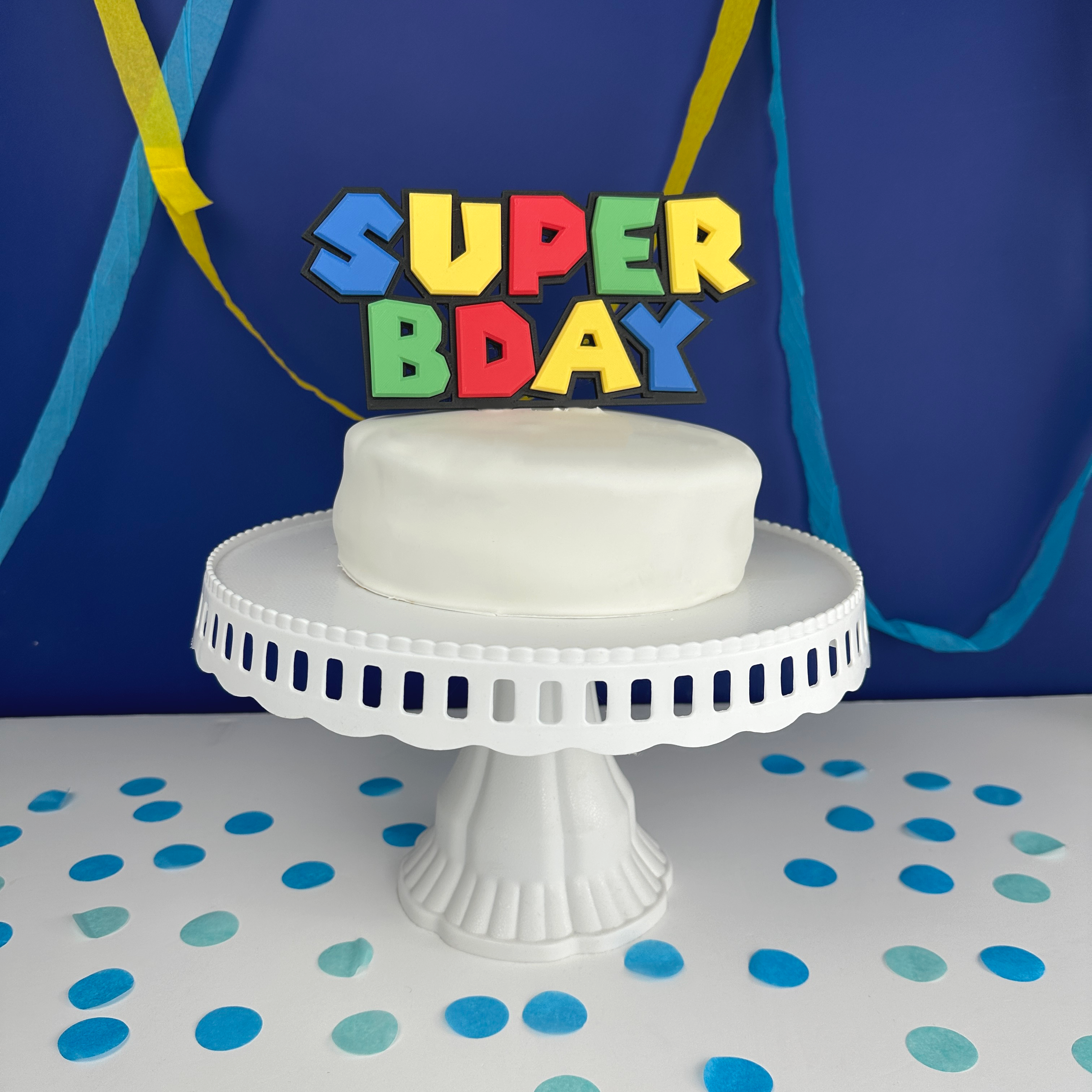 Super Brothers Style Happy Birthday Cake Topper Bday