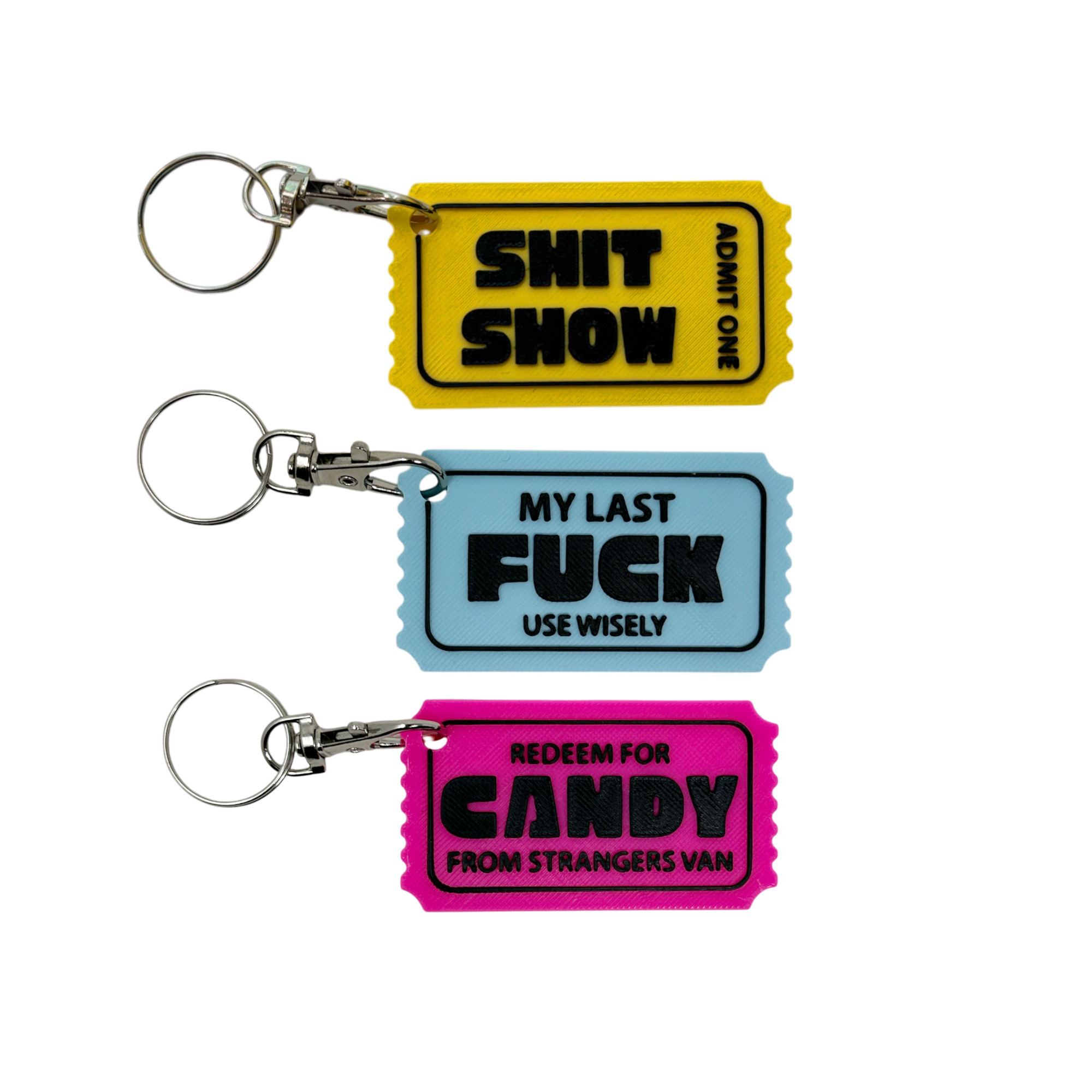 Arcade Ticket Funny & Offensive Novelty Keyrings