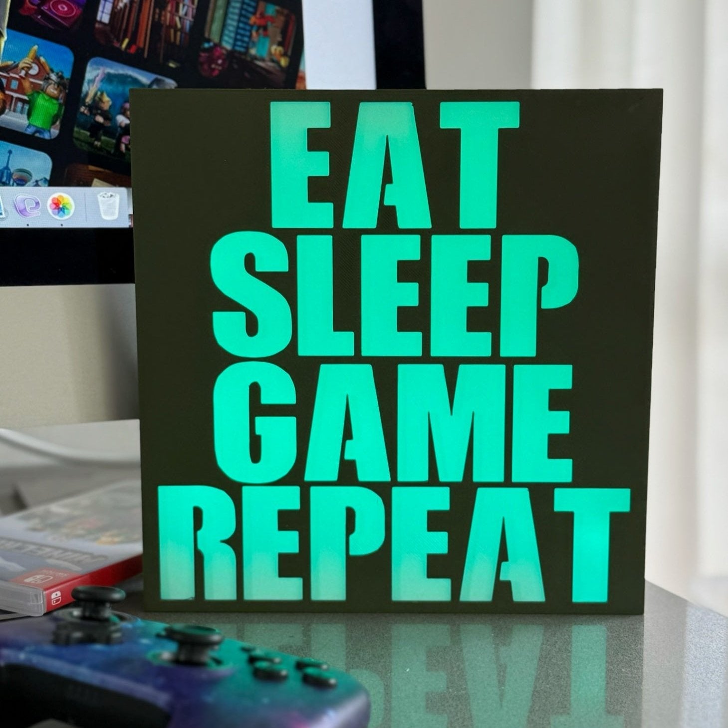 Eat Sleep Game Repeat LED Lightbox